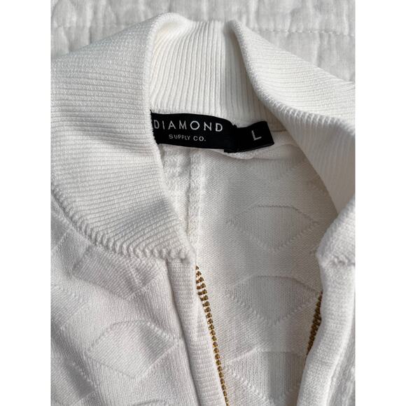 DIAMOND SUPPLY CO. Women's Quartz Varsity White Cardigan Sz L NWT - Picture 10 of 10